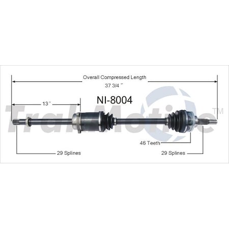 Surtrack Axle Cv Axle Shaft, Ni-8004 NI-8004
